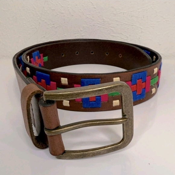 NWOT Free People Brown Embroidered Belt - Picture 4 of 8